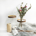 Custom clear cylinder glass vase for home decor